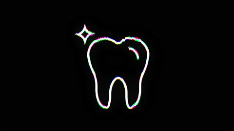 Glitch effect animation of the Dentistry icon. Stock Footage 149691915