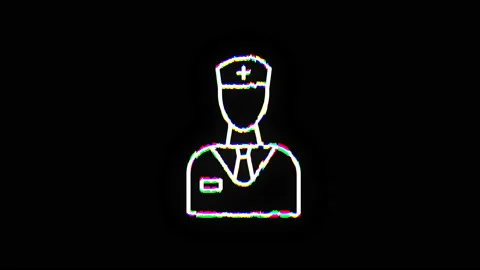 Glitch effect animation of the Doctor icon. Stock Footage 149692224