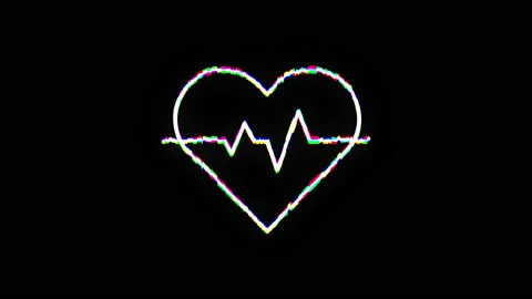 Glitch effect animation of the Heartbeat icon. Stock Footage 150112787