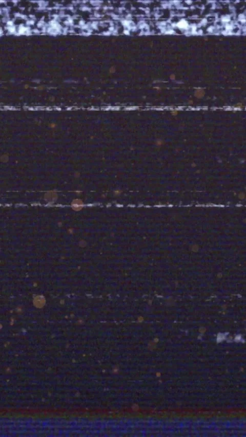 Glitch effect animation with static noise and horizontal lines over dark Stock Footage 343682667