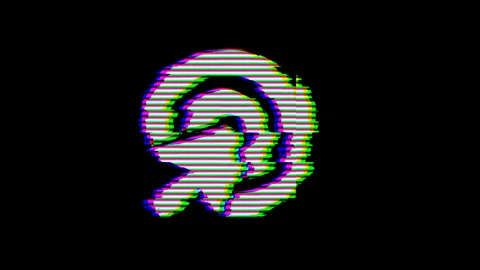 From the Glitch effect arises bullseye pointer symbol. Then the TV turns off. Stock Footage 132020623