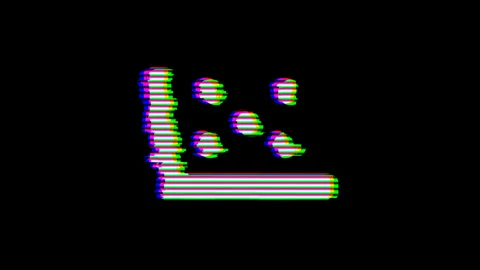 From the Glitch effect arises chart scatter symbol. Then the TV turns off. Alpha 動画素材 132204726