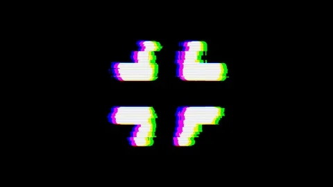 From the Glitch effect arises compress symbol. Then the TV turns off. Alpha Stock Footage 103433309