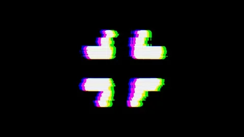 From the Glitch effect arises compress symbol. Then the TV turns off. Alpha Stock Footage 103433328