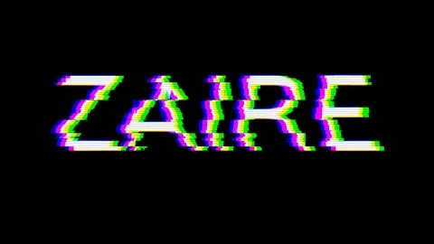 From the Glitch effect arises country name ZAIRE. Then the TV turns off. Alpha Stock Footage 104883285