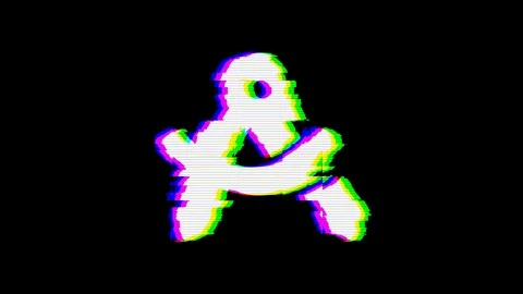 From the Glitch effect arises drafting compass symbol. Then the TV turns off. Stock Footage 103496576