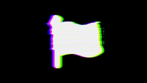 From the Glitch effect arises flag symbol. Then the TV turns off. Alpha channel Stock Footage 103520325