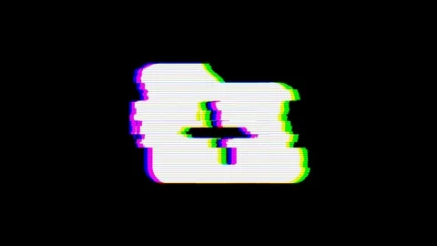 From the Glitch effect arises folder plus symbol. Then the TV turns off. Alpha Video stock 103521345