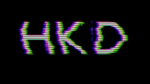 From the Glitch effect arises ISO code currency HKD. Then the TV turns off. Stock Footage 107157158