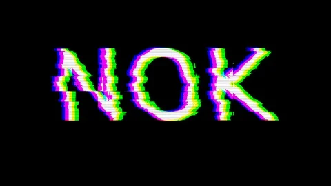 From the Glitch effect arises ISO code currency NOK. Then the TV turns off. Video stock 107223183