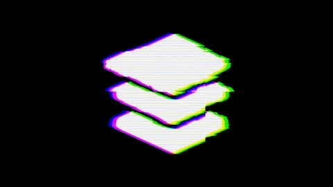 From the Glitch effect arises layer group symbol. Then the TV turns off. Alpha Stock Footage 103752658