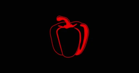 From the Glitch effect arises paprika pepper hot symbol. Then the TV turns off Stock Footage 148546521