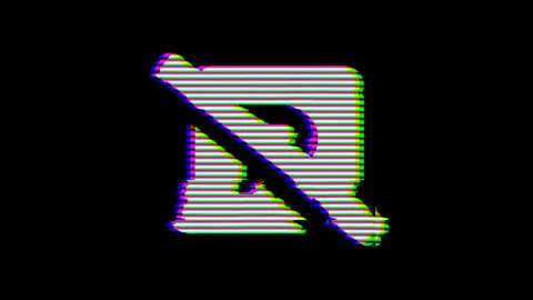 From the Glitch effect arises parking slash symbol. Then the TV turns off. Alpha Stock Footage 132414446