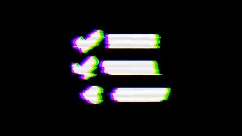 From the Glitch effect arises tasks symbol. Then the TV turns off. Alpha channel Stock Footage 103966714