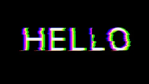 From the Glitch effect arises text HELLO... | Stock Video | Pond5