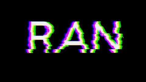 From the Glitch effect arises text RAN. ... | Stock Video | Pond5