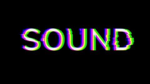 From the Glitch effect arises text SOUND... | Stock Video | Pond5
