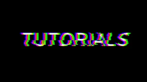 From the Glitch effect arises text TUTORIALS. Then the TV turns off. Alpha Stock Footage 105621037