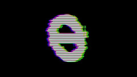 From the Glitch effect arises theta symbol. Then the TV turns off. Alpha channel Stock Footage 132702015