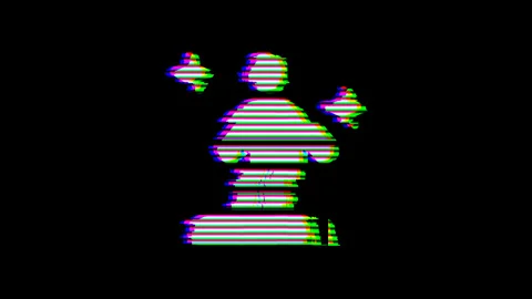 From the Glitch effect arises transporter symbol. Then the TV turns off. Alpha Stock Footage 132706100