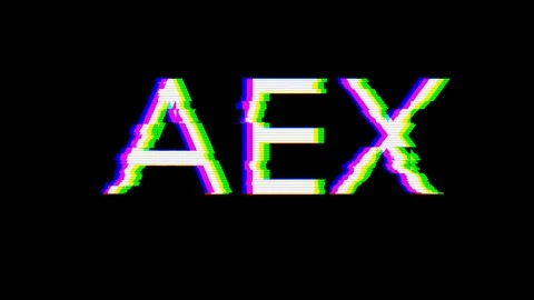 From the Glitch effect arises World stock index AEX. Then the TV turns off. Stock Footage 106303882