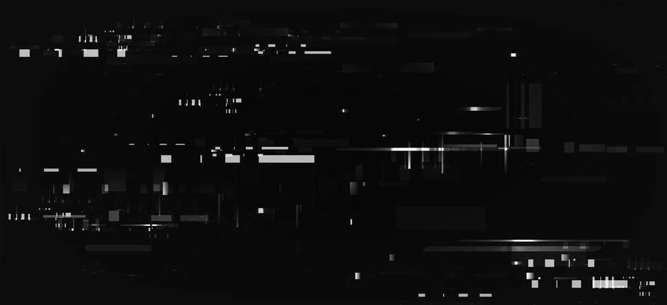 Glitch effect black bg with digital pixel noise Stock Illustration