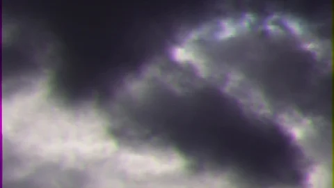 Glitch effect. Circle the sun in overcast cloud Stock Footage 104598750