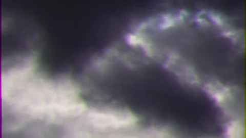 Glitch effect. Circle the sun in overcast cloud Stock Footage 104598780