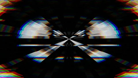 Glitch Effect Circular Radial Pattern Background Loop Video Elliptical Stock Footage 197450502