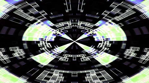 Glitch Effect Circular Radial Pattern Background Loop Video Elliptical Stock Footage 197450514