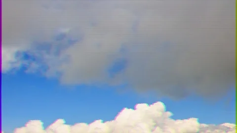Glitch effect. Clouds change. Time Lapse. Krasnaya Polyana, Sochi, Russia Stockbeeldmateriaal 105787099