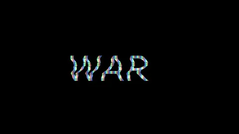From the Glitch effect comes the text War. Then the TV turns off. Stock Footage 244845635