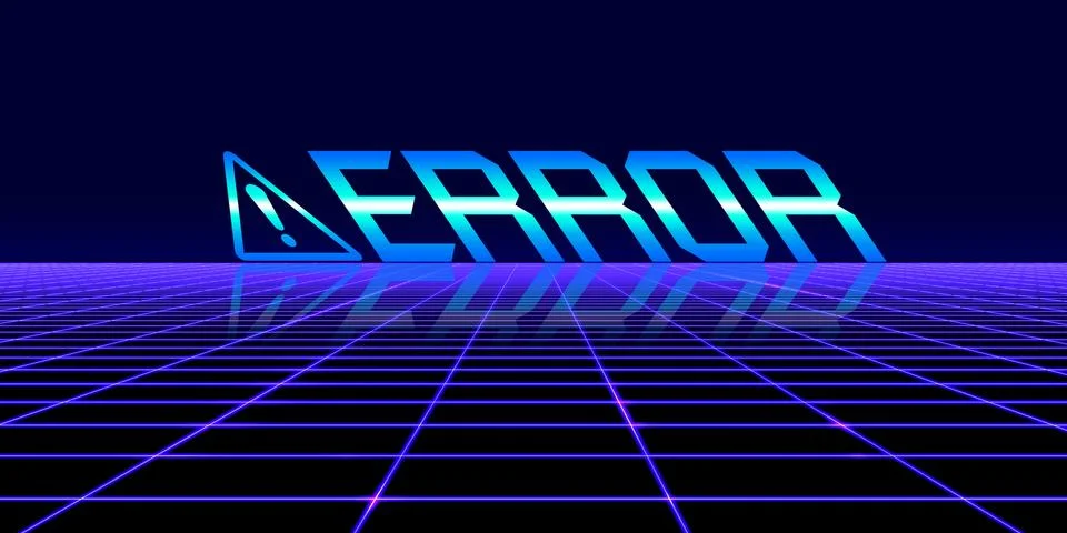 Glitch effect Computer Danger Symbols Cyberpunk Concept 80's Neon Tone Color Stockillustratie