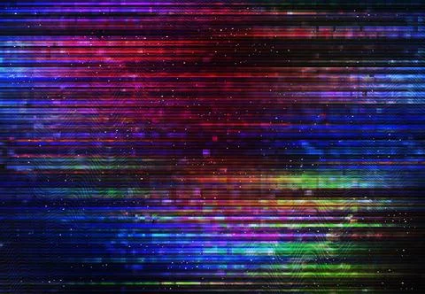 Glitch effect digital color distortion screen Stock Illustration