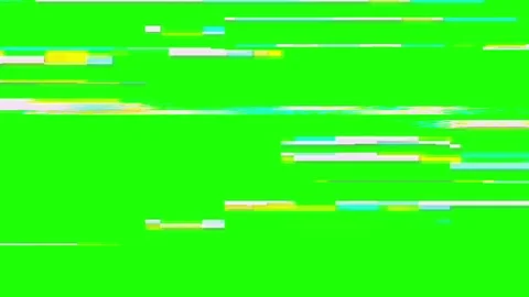 Glitch effect. Digital pixel noise glitch effect on a green screen. The problems Video stock 271194444