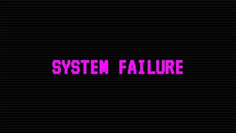 Glitch Effect: Digital System Failure Error Message on Black Background Stock Footage 336805809