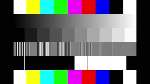 Glitch effect during cesta rendering of the old tv. Test pattern from a tv Stock Footage 165995525