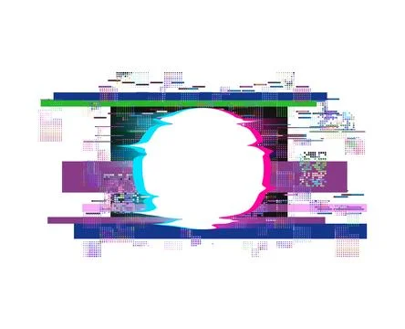 Glitch effect frame. TV noise, interference. Stock Illustration