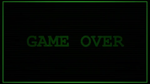 Glitch effect Game Over text on black background Stock Footage 345207278