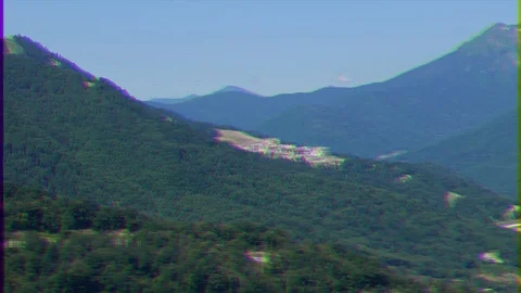 Glitch effect. Gorky Gorod 960, Sochi, Russia 스톡 동영상 106819073