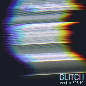 Glitch effect of horizontal stripes. Stock Illustration