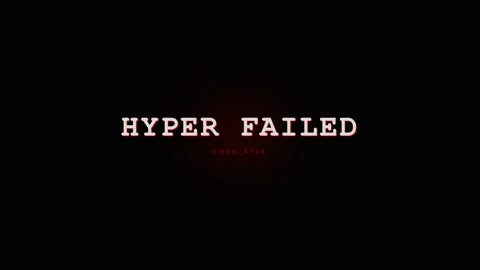 Glitch Effect "HYPER FAILED" Text Overlay with Red Glitch and Static Noise Stock Footage 331568188