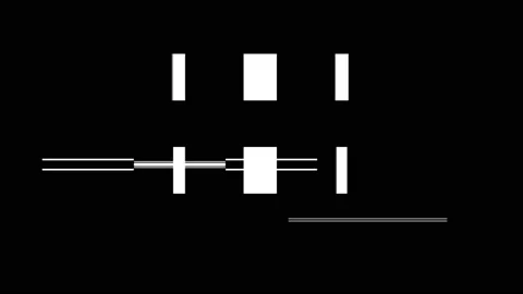 A glitch effect with lining pattern on a black background Stock Footage 149980226