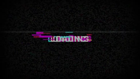 Glitch effect loading and in progress text with static noise background. Re.. Stock Footage 346616906