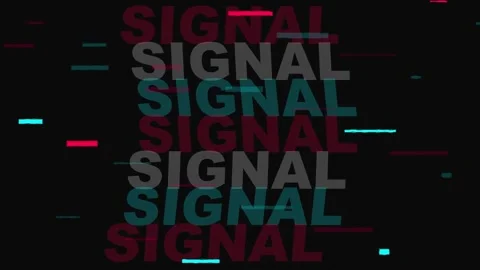 Glitch Effect Motion Graphics with Signal Text Stock Footage 342589641