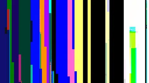 Glitch effect neon vertical lines background Stock Illustration