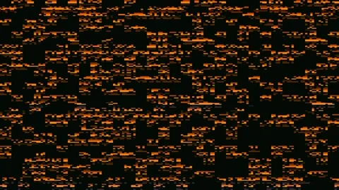 Glitch effect with orange lines on dark background in Stock Footage 338223682