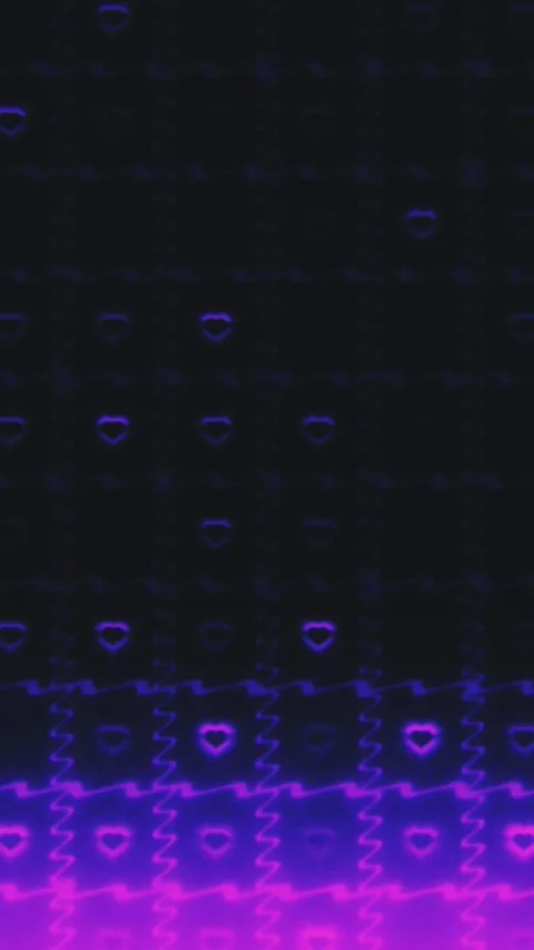 Glitch effect purple heart pattern with analog error Stock Footage 344723860