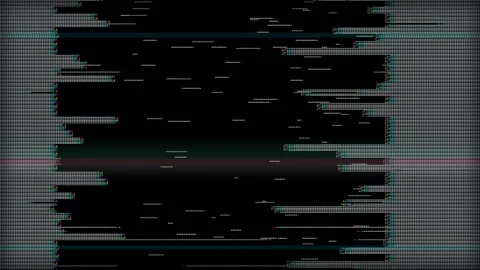 Glitch effect with realistic crt scanline texture on black background. Whit.. Stock Footage 346759295