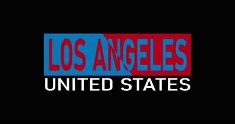 Glitch effect realistic logo written los angeles. Stock Footage 148600611